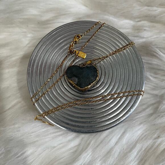 NEW Alexandra Beth Vintage Geode Amethyst Druzy Heart Pendant Necklace 17” NWOT - Picture 9 of 15